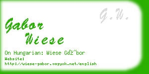 gabor wiese business card